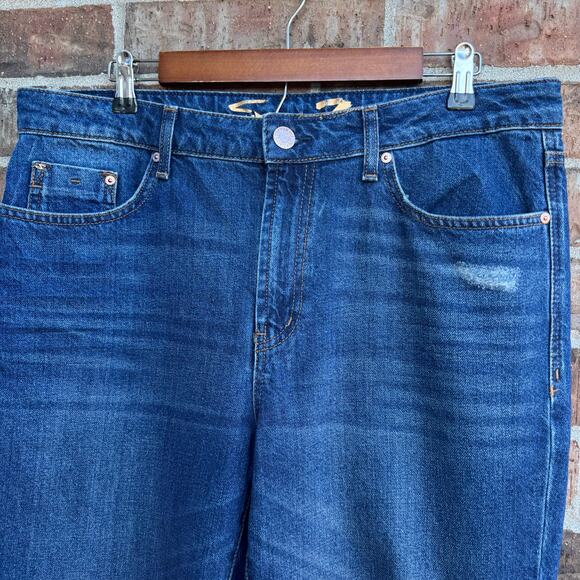 Seven7 Marilyn Boyfriend Ripped Jeans 10 Dark Wash High Rise - Picture 10 of 10